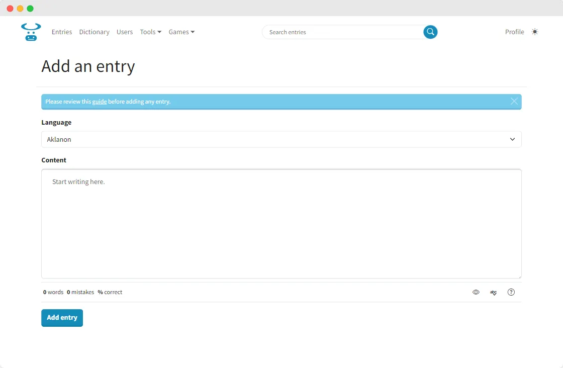 Add Entry