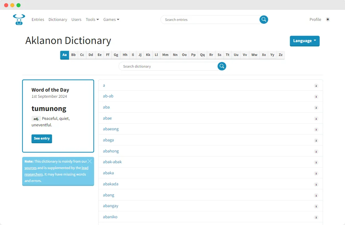 Dictionary Catalog